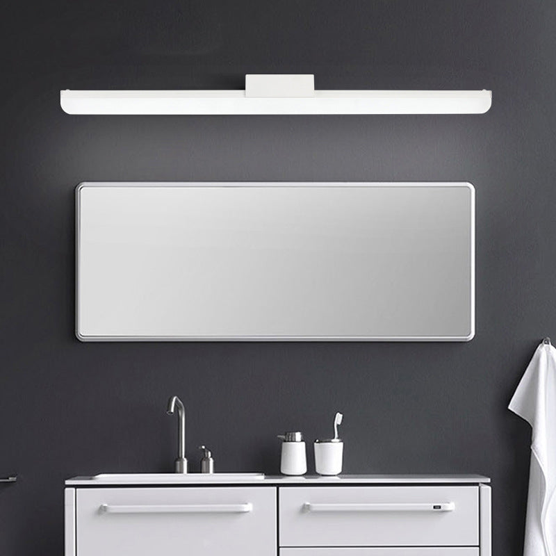 Simple Linear LED Vanity Lighting Metal Bathroom Sconce Light Fixture with Acrylic Diffuser White Clearhalo 'Modern wall lights' 'Modern' 'Vanity Lights' 'Wall Lights' Lighting' 2467155