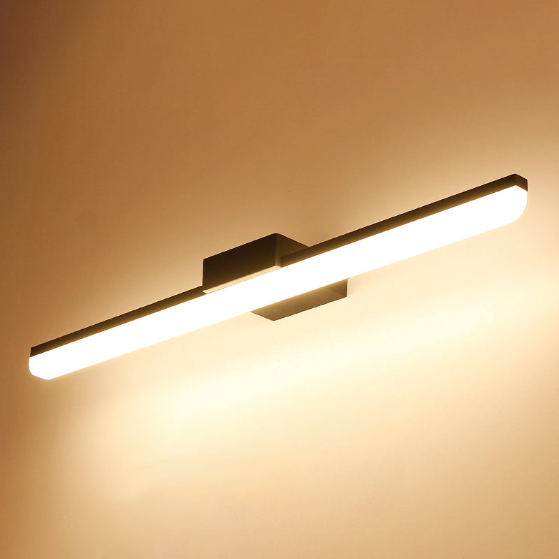 Simple Linear LED Vanity Lighting Metal Bathroom Sconce Light Fixture with Acrylic Diffuser Clearhalo 'Modern wall lights' 'Modern' 'Vanity Lights' 'Wall Lights' Lighting' 2467157