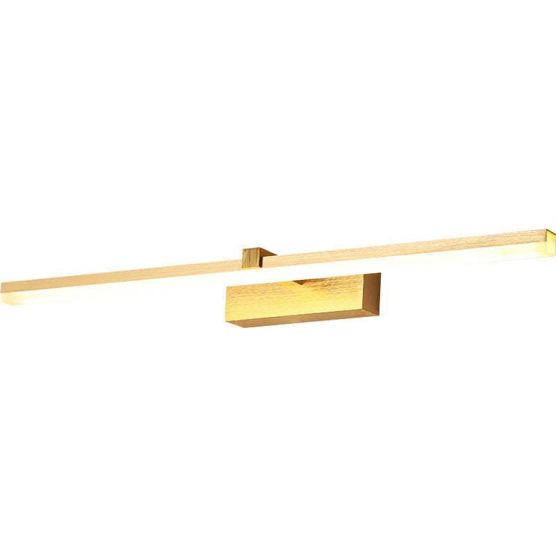 Gold Stick Shaped Bath Lighting Simplicity Metal LED Vanity Light Fixture for Bathroom Clearhalo 'Cast Iron' 'Glass' 'Industrial' 'Modern wall lights' 'Modern' 'Tiffany' 'Traditional wall lights' 'Vanity Lights' 'Wall Lights' Lighting' 2467179