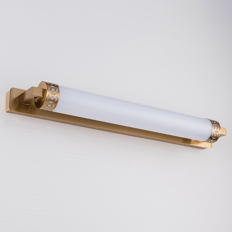 Bronze Cylindrical Vanity Lighting Minimalist Acrylic LED Wall Light Sconce for Bathroom Clearhalo 'Cast Iron' 'Glass' 'Industrial' 'Modern wall lights' 'Modern' 'Tiffany' 'Traditional wall lights' 'Vanity Lights' 'Wall Lights' Lighting' 2467248