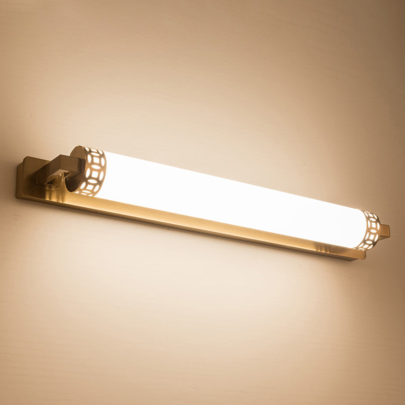 Bronze Cylindrical Vanity Lighting Minimalist Acrylic LED Wall Light Sconce for Bathroom Clearhalo 'Cast Iron' 'Glass' 'Industrial' 'Modern wall lights' 'Modern' 'Tiffany' 'Traditional wall lights' 'Vanity Lights' 'Wall Lights' Lighting' 2467253