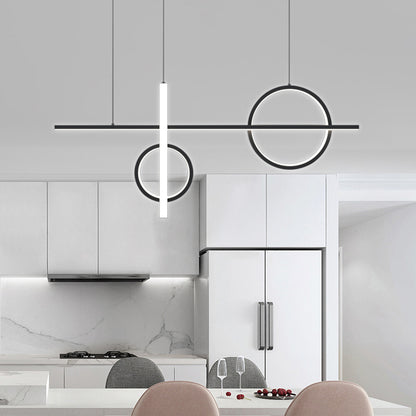 Crossed Island Pendant Light Novelty Minimalist Acrylic Black LED Suspension Light Black Clearhalo 'Ceiling Lights' 'Island Lights' Lighting' 2467262