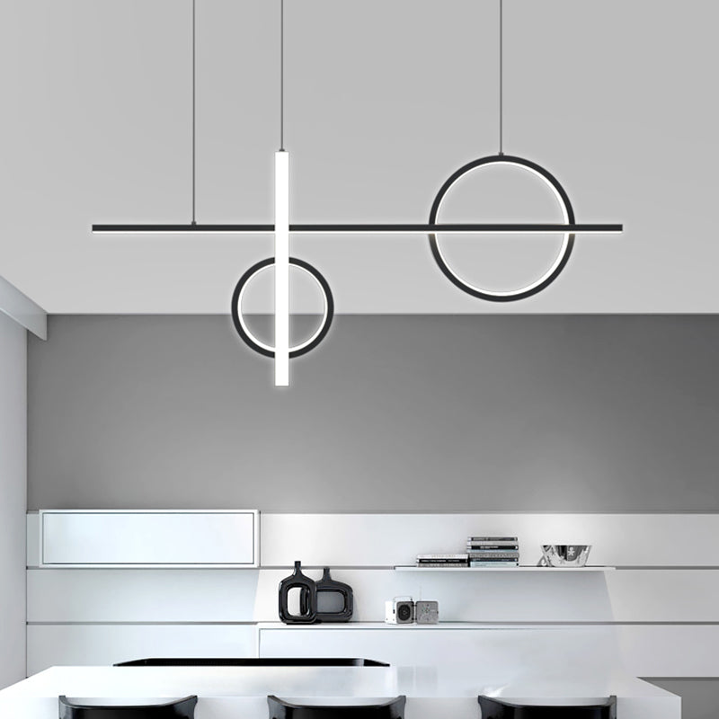 Crossed Island Pendant Light Novelty Minimalist Acrylic Black LED Suspension Light Clearhalo 'Ceiling Lights' 'Island Lights' Lighting' 2467264