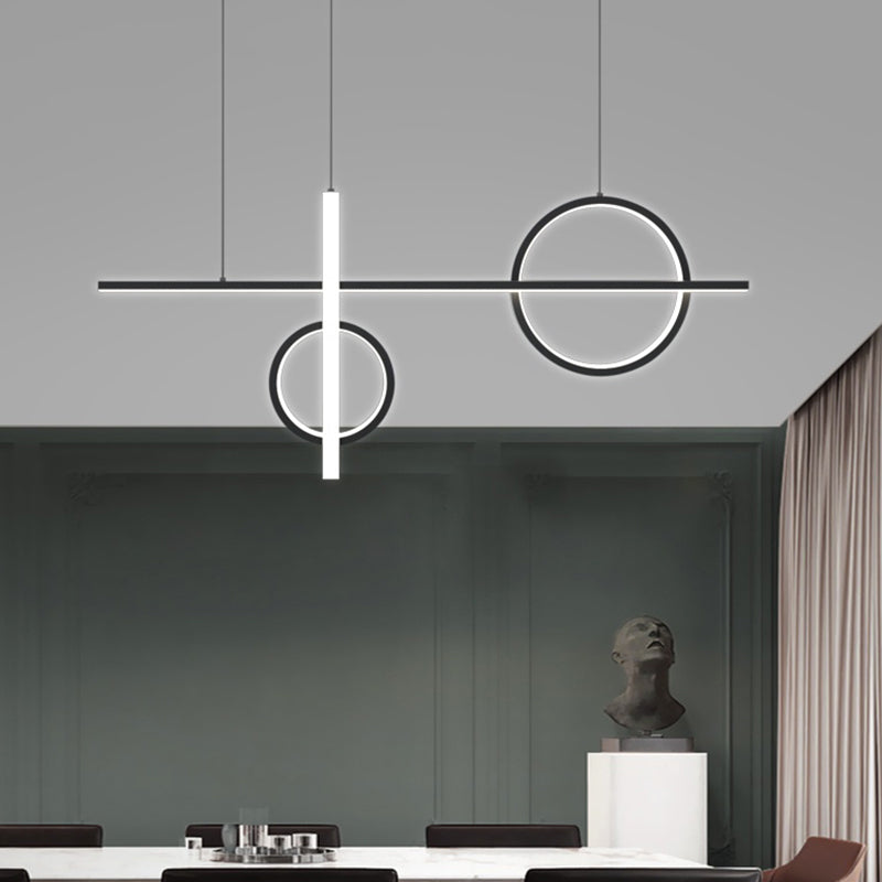 Crossed Island Pendant Light Novelty Minimalist Acrylic Black LED Suspension Light Clearhalo 'Ceiling Lights' 'Island Lights' Lighting' 2467265