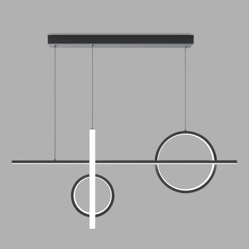 Crossed Island Pendant Light Novelty Minimalist Acrylic Black LED Suspension Light Clearhalo 'Ceiling Lights' 'Island Lights' Lighting' 2467266