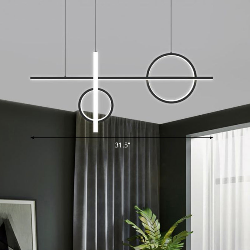 Crossed Island Pendant Light Novelty Minimalist Acrylic Black LED Suspension Light Clearhalo 'Ceiling Lights' 'Island Lights' Lighting' 2467268