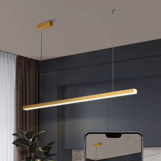 Metal Stick Suspended Lighting Fixture Simplicity LED Hanging Light for Dining Room Gold Clearhalo 'Ceiling Lights' 'Island Lights' Lighting' 2467273