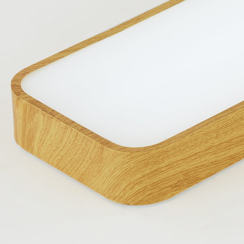 Light-Wood Grain Rectangle Flush Lamp Minimalistic LED Aluminum Flush Mount Ceiling Light Clearhalo 'Ceiling Lights' 'Close To Ceiling Lights' 'Close to ceiling' 'Flush mount' Lighting' 2467288