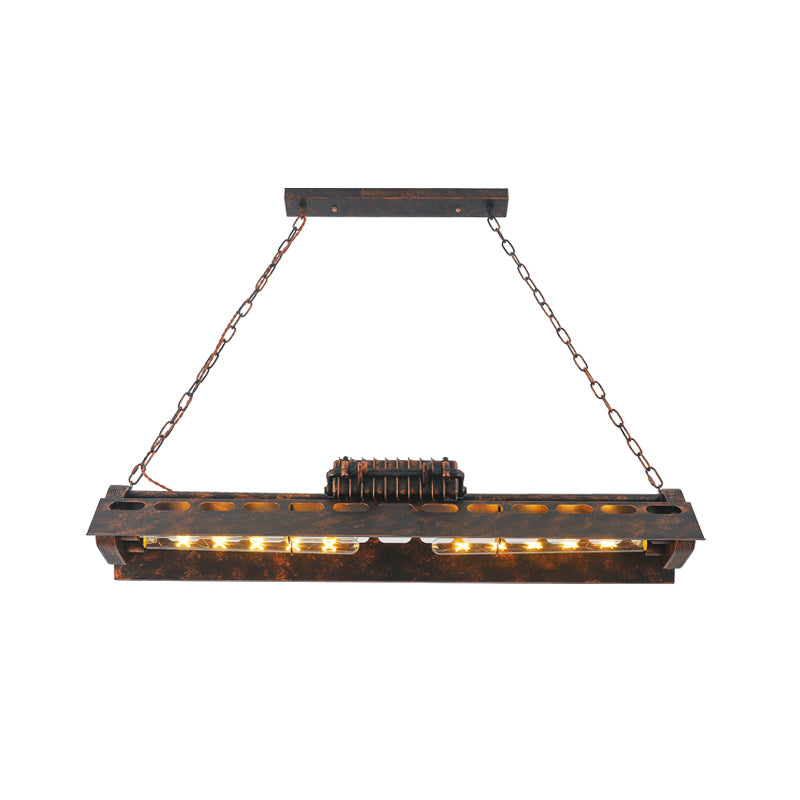 Triangular Metal Island Lighting Fixture Loft Style 1 Head Restaurant Billiard Lamp Rust Clearhalo 'Ceiling Lights' 'Island Lights' Lighting' 2467386