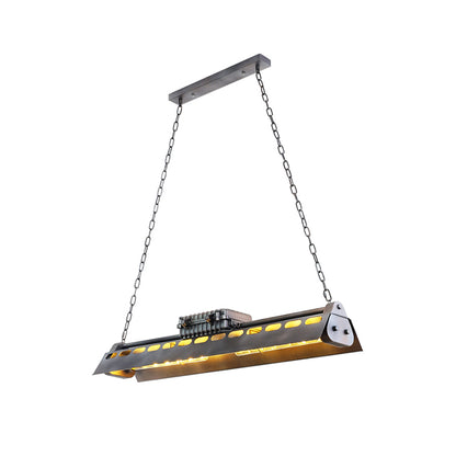 Triangular Metal Island Lighting Fixture Loft Style 1 Head Restaurant Billiard Lamp Silver Gray Clearhalo 'Ceiling Lights' 'Island Lights' Lighting' 2467387