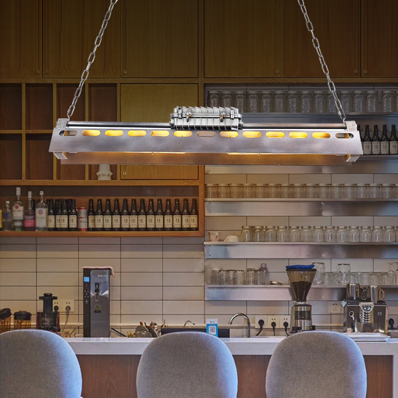 Triangular Metal Island Lighting Fixture Loft Style 1 Head Restaurant Billiard Lamp Clearhalo 'Ceiling Lights' 'Island Lights' Lighting' 2467388