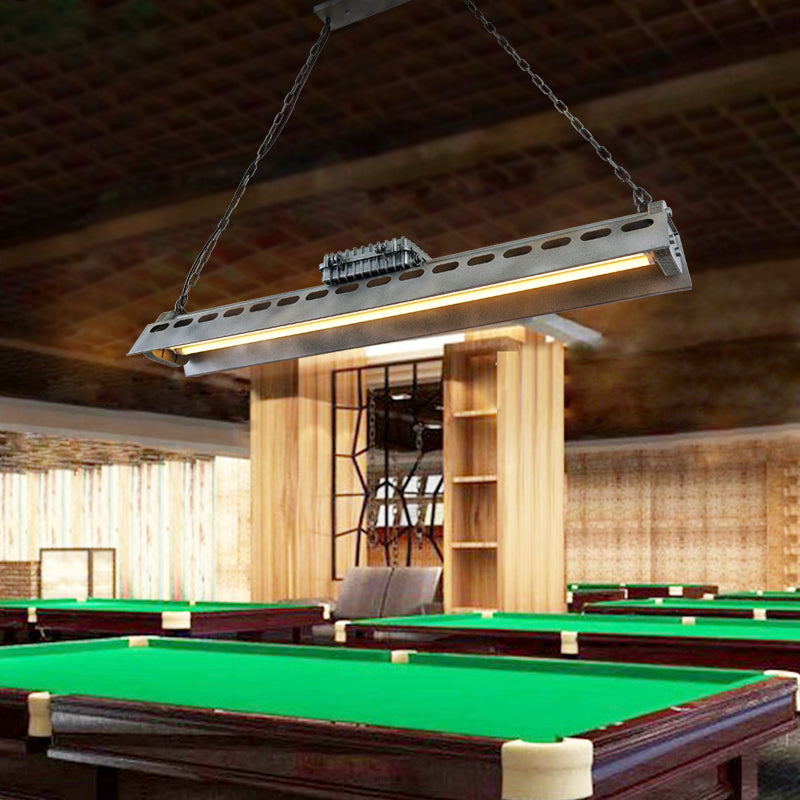 Triangular Metal Island Lighting Fixture Loft Style 1 Head Restaurant Billiard Lamp Clearhalo 'Ceiling Lights' 'Island Lights' Lighting' 2467390