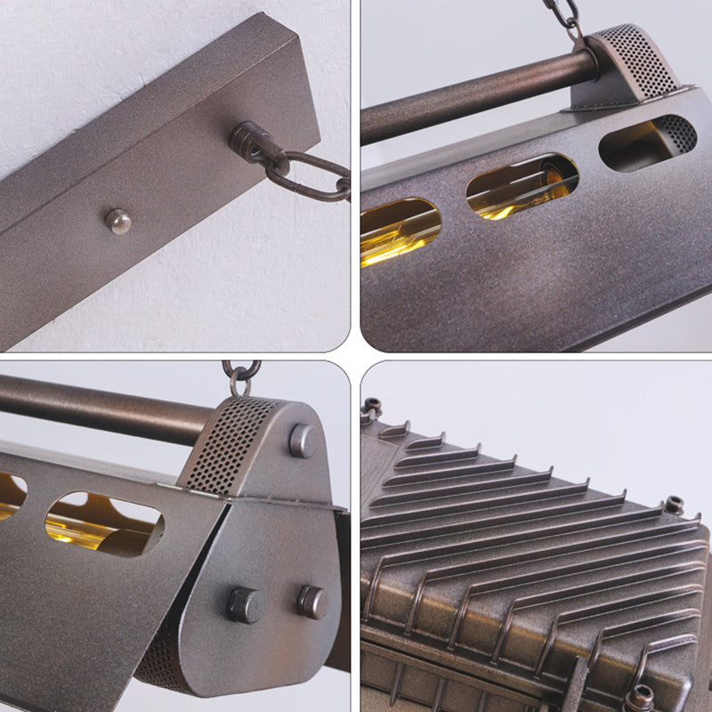 Triangular Metal Island Lighting Fixture Loft Style 1 Head Restaurant Billiard Lamp Clearhalo 'Ceiling Lights' 'Island Lights' Lighting' 2467391