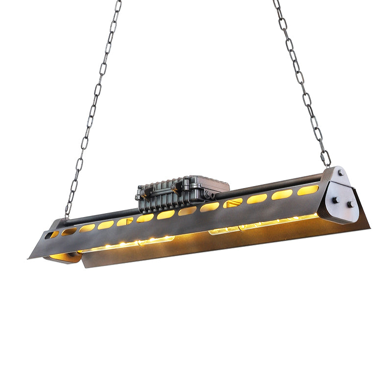 Triangular Metal Island Lighting Fixture Loft Style 1 Head Restaurant Billiard Lamp Clearhalo 'Ceiling Lights' 'Island Lights' Lighting' 2467392