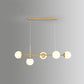 Modo Island Light Postmodern Glass 5-Light Suspended Lighting Fixture for Restaurant Gold Milk White Globe Clearhalo 'Ceiling Lights' 'Island Lights' Lighting' 2467400