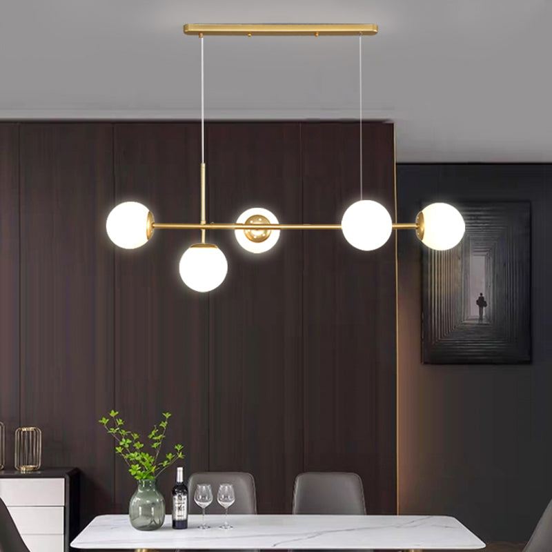 Modo Island Light Postmodern Glass 5-Light Suspended Lighting Fixture for Restaurant Clearhalo 'Ceiling Lights' 'Island Lights' Lighting' 2467401