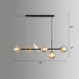 Modo Island Light Postmodern Glass 5-Light Suspended Lighting Fixture for Restaurant Clearhalo 'Ceiling Lights' 'Island Lights' Lighting' 2467413