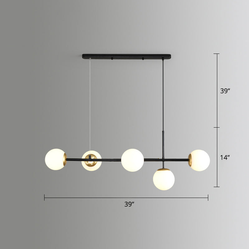 Modo Island Light Postmodern Glass 5-Light Suspended Lighting Fixture for Restaurant Clearhalo 'Ceiling Lights' 'Island Lights' Lighting' 2467418