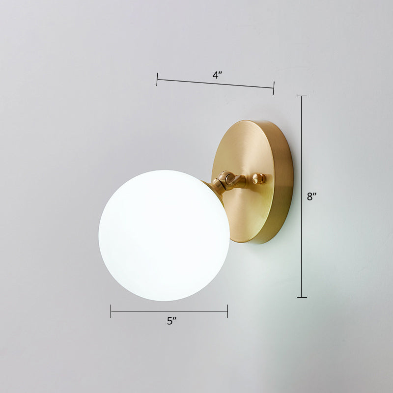 Small Corridor Rotatable Wall Sconce Glass Single Postmodern Wall Mounted Light in Brass Clearhalo 'Cast Iron' 'Glass' 'Industrial' 'Modern wall lights' 'Modern' 'Tiffany' 'Traditional wall lights' 'Wall Lamps & Sconces' 'Wall Lights' Lighting' 2467504