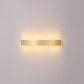 Aluminum Bar Shaped Flush Wall Sconce Minimalist Gold Plated LED Wall Light for Living Room Gold 23.5" Warm Clearhalo 'Cast Iron' 'Glass' 'Industrial' 'Modern wall lights' 'Modern' 'Tiffany' 'Traditional wall lights' 'Wall Lamps & Sconces' 'Wall Lights' Lighting' 2467521