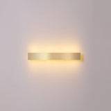 Aluminum Bar Shaped Flush Wall Sconce Minimalist Gold Plated LED Wall Light for Living Room Gold 23.5" Warm Clearhalo 'Cast Iron' 'Glass' 'Industrial' 'Modern wall lights' 'Modern' 'Tiffany' 'Traditional wall lights' 'Wall Lamps & Sconces' 'Wall Lights' Lighting' 2467521