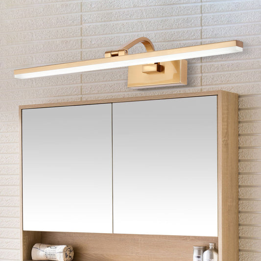 Brass Linear Vanity Led Light Modern Acrylic Wall Mount Light Fixture with Swing Arm Clearhalo 'Cast Iron' 'Glass' 'Industrial' 'Modern wall lights' 'Modern' 'Tiffany' 'Traditional wall lights' 'Vanity Lights' 'Wall Lights' Lighting' 2467555