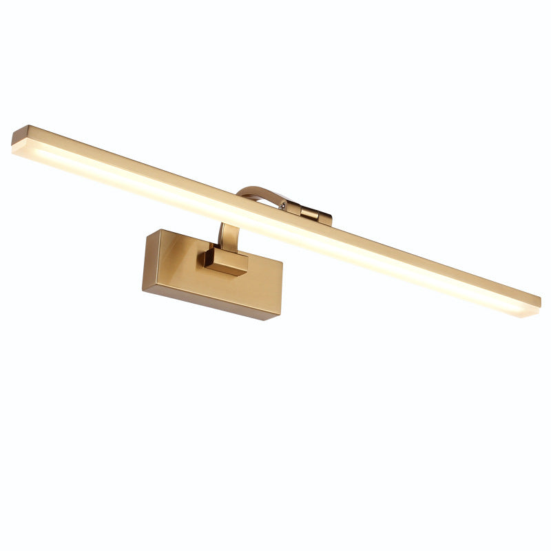 Brass Linear Vanity Led Light Modern Acrylic Wall Mount Light Fixture with Swing Arm Clearhalo 'Cast Iron' 'Glass' 'Industrial' 'Modern wall lights' 'Modern' 'Tiffany' 'Traditional wall lights' 'Vanity Lights' 'Wall Lights' Lighting' 2467558