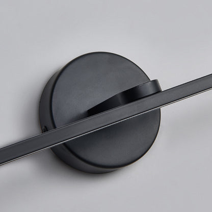 Elliptical Metal LED Sconce Light Simple Style Vanity Wall Light Fixture for Bath Black Clearhalo 'Cast Iron' 'Glass' 'Industrial' 'Modern wall lights' 'Modern' 'Tiffany' 'Traditional wall lights' 'Vanity Lights' 'Wall Lights' Lighting' 2467570