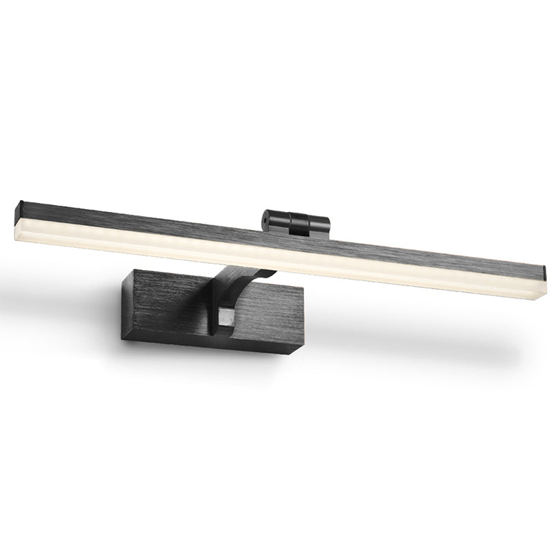 Aluminum Linear LED Vanity Wall Light Fixture Minimalistic Swingable Picture Lamp Black 16" Clearhalo 'Modern wall lights' 'Modern' 'Vanity Lights' 'Wall Lights' Lighting' 2467584