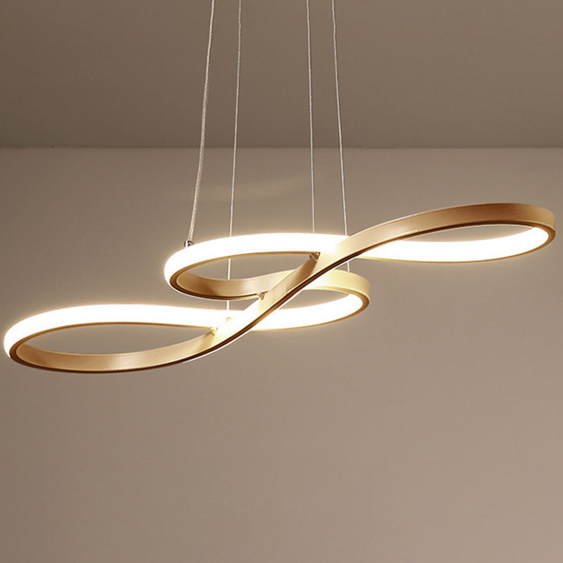 Metal Musical Note Island Light Minimalist LED Hanging Light Fixture for Dining Room Clearhalo 'Ceiling Lights' 'Island Lights' Lighting' 2467589