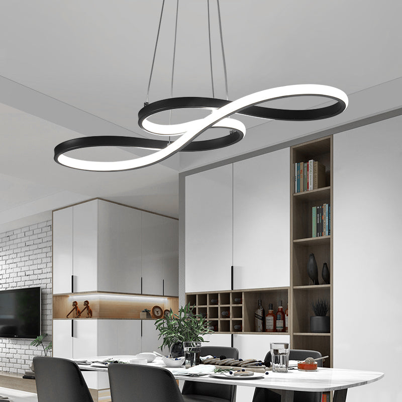 Musical Notation Restaurant Hanging Lamp Metallic Minimalistic LED Island Light Fixture Clearhalo 'Ceiling Lights' 'Island Lights' Lighting' 2467594