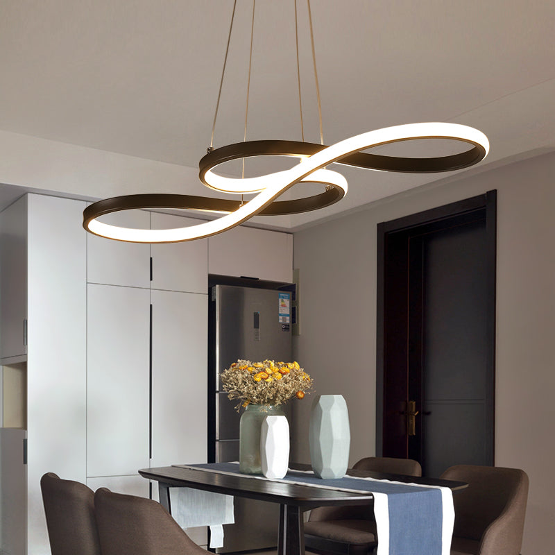 Musical Notation Restaurant Hanging Lamp Metallic Minimalistic LED Island Light Fixture Clearhalo 'Ceiling Lights' 'Island Lights' Lighting' 2467595