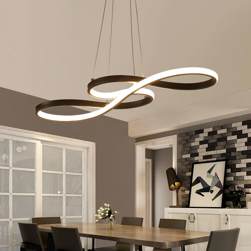 Musical Notation Restaurant Hanging Lamp Metallic Minimalistic LED Island Light Fixture Clearhalo 'Ceiling Lights' 'Island Lights' Lighting' 2467596