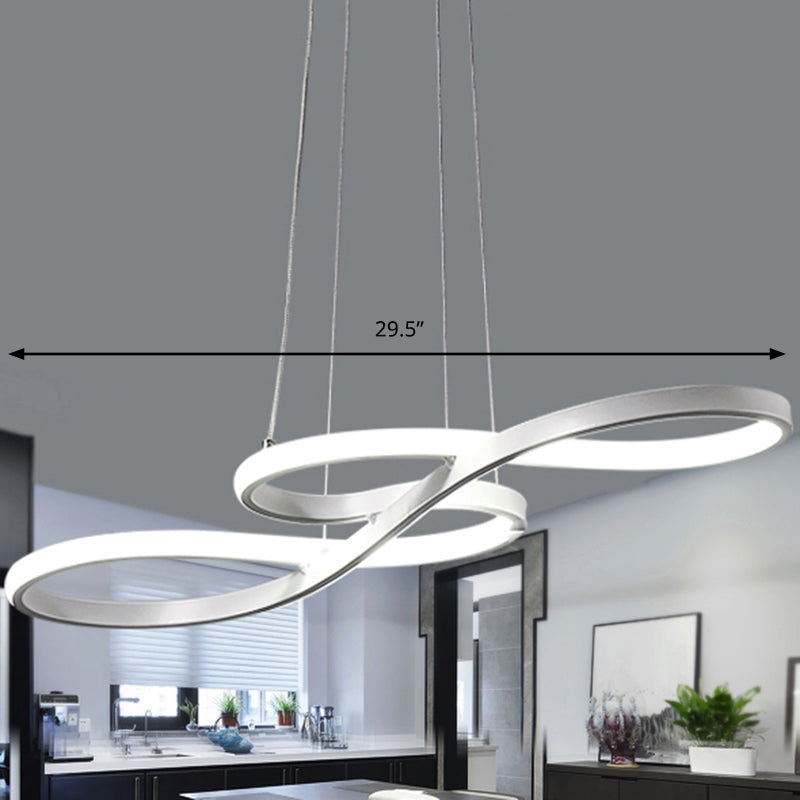 Musical Notation Restaurant Hanging Lamp Metallic Minimalistic LED Island Light Fixture Clearhalo 'Ceiling Lights' 'Island Lights' Lighting' 2467602