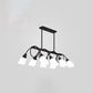 White Glass Tulip Suspension Light Modernist Island Ceiling Light for Dining Room 8 Black Clearhalo 'Ceiling Lights' 'Island Lights' Lighting' 2467611