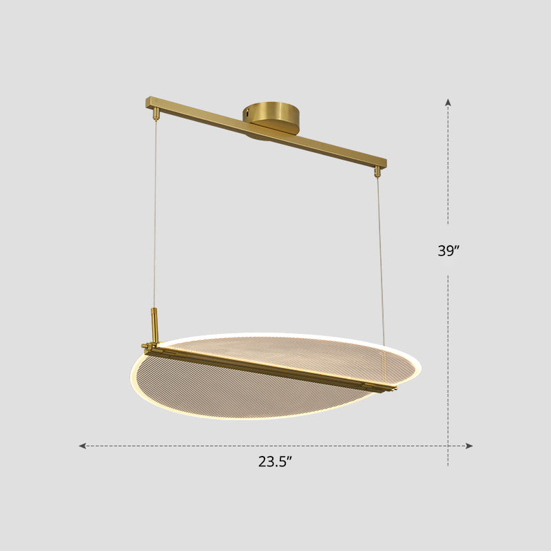 Folding Island Light Minimalistic Acrylic Dining Room Suspension Pendant Light in Gold Clearhalo 'Ceiling Lights' 'Island Lights' Lighting' 2467634