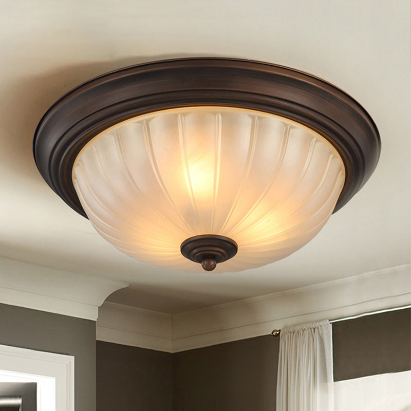Classic Dome Shaped Ceiling Lighting Frosted Glass Flush Mount Light Fixture for Bedroom Clearhalo 'Ceiling Lights' 'Close To Ceiling Lights' 'Close to ceiling' 'Flush mount' Lighting' 2467635