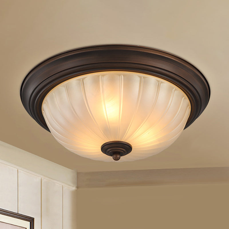 Classic Dome Shaped Ceiling Lighting Frosted Glass Flush Mount Light Fixture for Bedroom Clearhalo 'Ceiling Lights' 'Close To Ceiling Lights' 'Close to ceiling' 'Flush mount' Lighting' 2467638