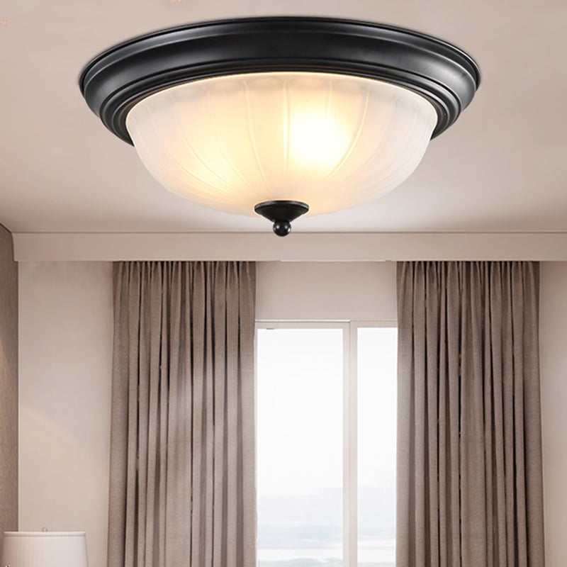 Classic Dome Shaped Ceiling Lighting Frosted Glass Flush Mount Light Fixture for Bedroom Clearhalo 'Ceiling Lights' 'Close To Ceiling Lights' 'Close to ceiling' 'Flush mount' Lighting' 2467640