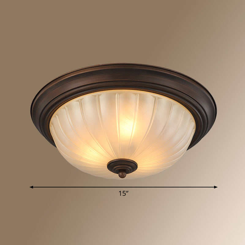 Classic Dome Shaped Ceiling Lighting Frosted Glass Flush Mount Light Fixture for Bedroom Clearhalo 'Ceiling Lights' 'Close To Ceiling Lights' 'Close to ceiling' 'Flush mount' Lighting' 2467644