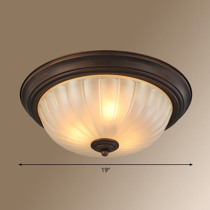 Classic Dome Shaped Ceiling Lighting Frosted Glass Flush Mount Light Fixture for Bedroom Clearhalo 'Ceiling Lights' 'Close To Ceiling Lights' 'Close to ceiling' 'Flush mount' Lighting' 2467645