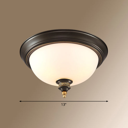Classic Dome Shaped Ceiling Lighting Frosted Glass Flush Mount Light Fixture for Bedroom Clearhalo 'Ceiling Lights' 'Close To Ceiling Lights' 'Close to ceiling' 'Flush mount' Lighting' 2467649