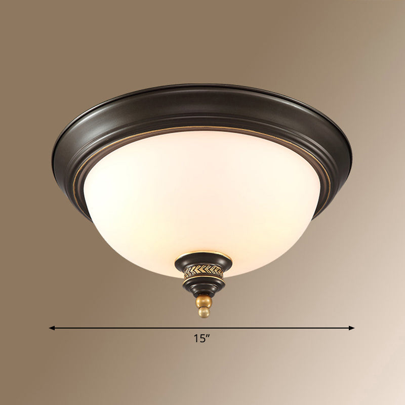 Classic Dome Shaped Ceiling Lighting Frosted Glass Flush Mount Light Fixture for Bedroom Clearhalo 'Ceiling Lights' 'Close To Ceiling Lights' 'Close to ceiling' 'Flush mount' Lighting' 2467650