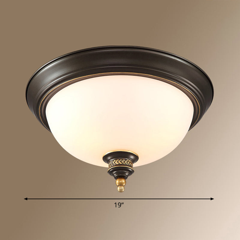 Classic Dome Shaped Ceiling Lighting Frosted Glass Flush Mount Light Fixture for Bedroom Clearhalo 'Ceiling Lights' 'Close To Ceiling Lights' 'Close to ceiling' 'Flush mount' Lighting' 2467651