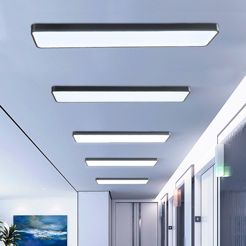 Office Ceiling Mounted Light Modern LED Flush Light with Rectangular Acrylic Shade Clearhalo 'Ceiling Lights' 'Close To Ceiling Lights' 'Close to ceiling' 'Flush mount' Lighting' 2467652