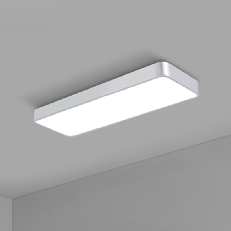 Office Ceiling Mounted Light Modern LED Flush Light with Rectangular Acrylic Shade Silver Large 35.5" Clearhalo 'Ceiling Lights' 'Close To Ceiling Lights' 'Close to ceiling' 'Flush mount' Lighting' 2467653