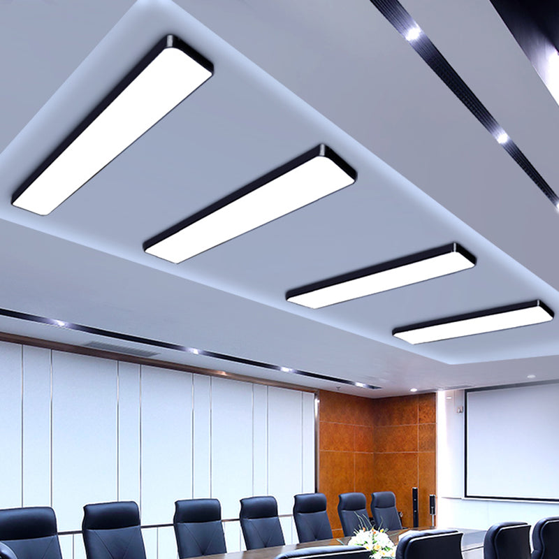Office Ceiling Mounted Light Modern LED Flush Light with Rectangular Acrylic Shade Clearhalo 'Ceiling Lights' 'Close To Ceiling Lights' 'Close to ceiling' 'Flush mount' Lighting' 2467654