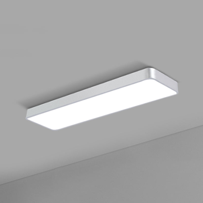 Office Ceiling Mounted Light Modern LED Flush Light with Rectangular Acrylic Shade Silver Large 47.5" Clearhalo 'Ceiling Lights' 'Close To Ceiling Lights' 'Close to ceiling' 'Flush mount' Lighting' 2467655