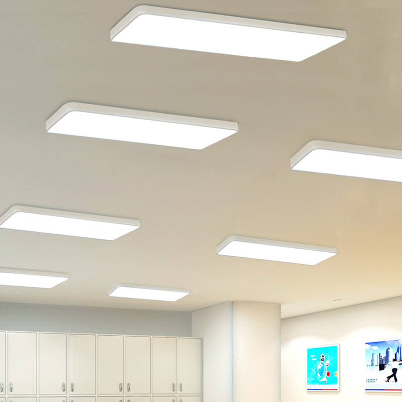 Office Ceiling Mounted Light Modern LED Flush Light with Rectangular Acrylic Shade Clearhalo 'Ceiling Lights' 'Close To Ceiling Lights' 'Close to ceiling' 'Flush mount' Lighting' 2467656