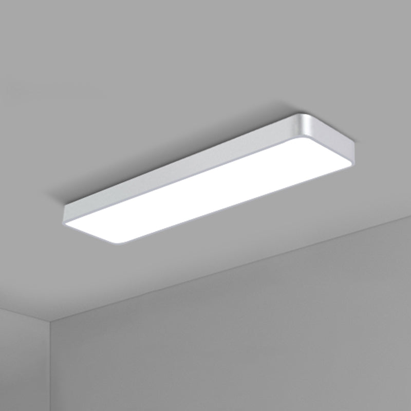 Office Ceiling Mounted Light Modern LED Flush Light with Rectangular Acrylic Shade Silver Large 59" Clearhalo 'Ceiling Lights' 'Close To Ceiling Lights' 'Close to ceiling' 'Flush mount' Lighting' 2467657